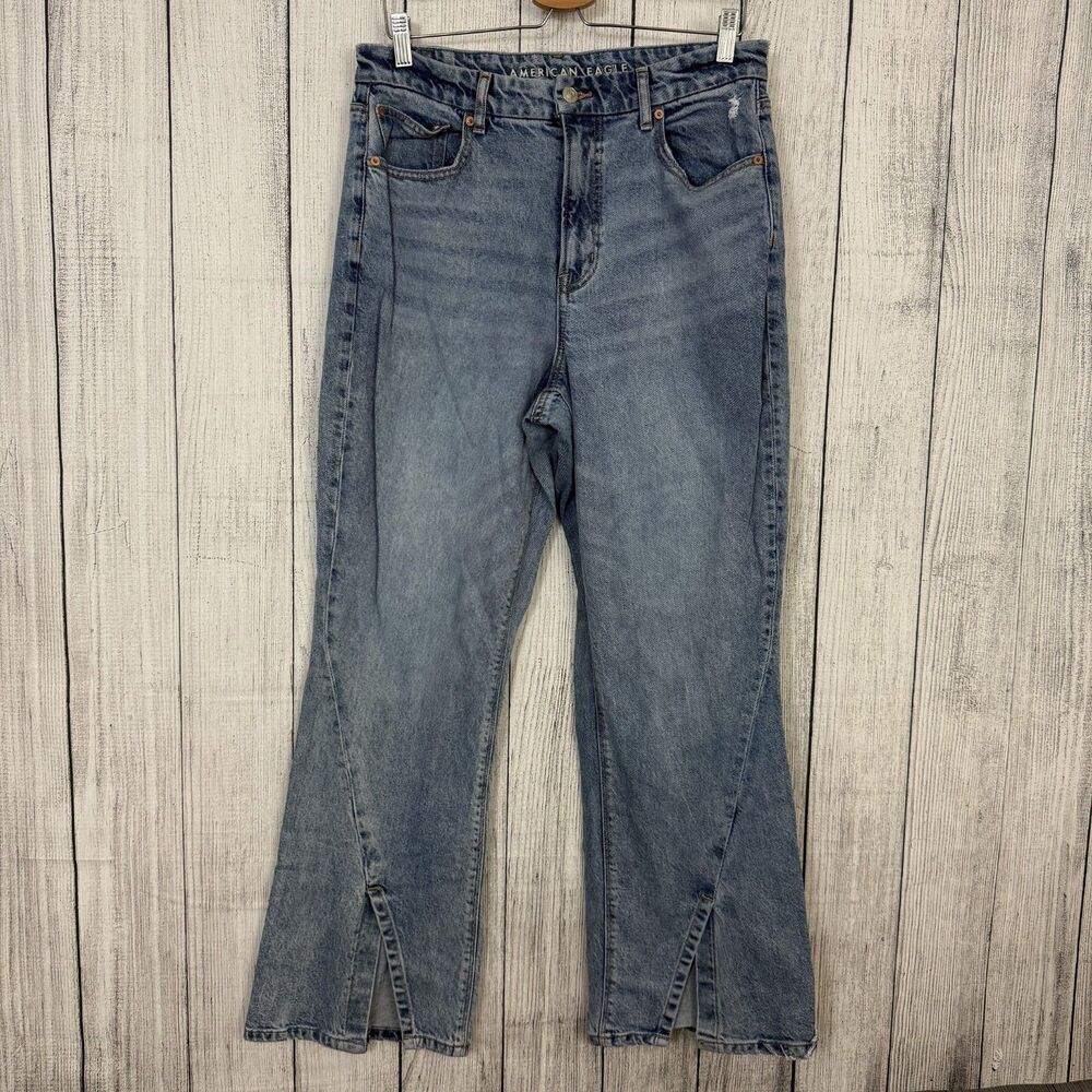 American Eagle Women's Size 12 Blue Curvy 90's Bootcut Denim Jeans Y2K Retro